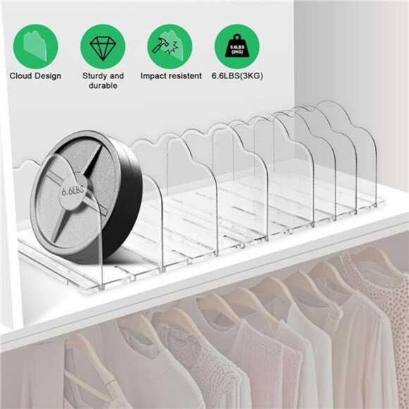Clear Purse Organizer Closet Shelf Dividers Handbag Storage Holder Adjustable Se - Picture 4 of 7